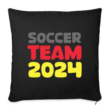 Tournoi des fans de football de l’équipe d’Allemagne 2024 - Housse de coussin décorative 45 x 45 cm - noir - Devant