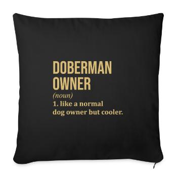 Doberman - Housse de coussin décorative 45 x 45 cm - noir - Devant