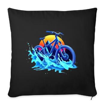 Mountain Biking Vaporwave - Sofa pillowcase 17,3'' x 17,3'' (45 x 45 cm) - black - Front