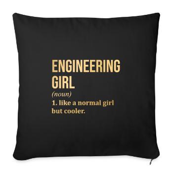Engineer Engineer Engineer - Sofa pillowcase 17,3'' x 17,3'' (45 x 45 cm) - black - Front