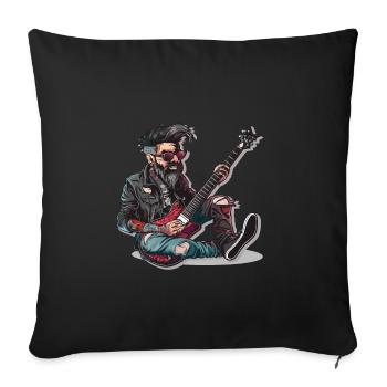 Rock - Rock and Roll - Housse de coussin décorative 45 x 45 cm - noir - Devant