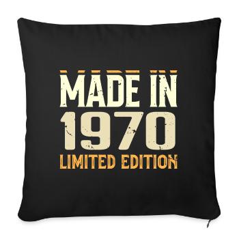 Cadeau Anniversaire 1970 Génial Depuis 1970 Retro - Housse de coussin décorative 45 x 45 cm - noir - Devant