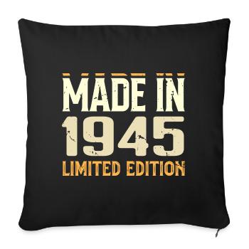 Cadeau Anniversaire 1945 Génial Depuis 1945 Retro - Housse de coussin décorative 45 x 45 cm - noir - Devant