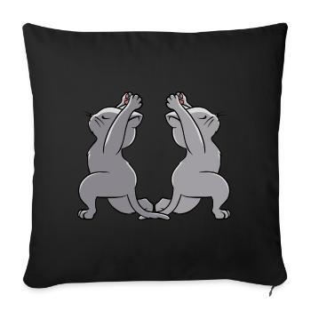 Yoga Chats Yogi Cat - Housse de coussin décorative 45 x 45 cm - noir - Devant