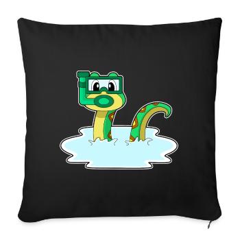 Schlange Taucher Schnorchel Tauchen - Sofakissenbezug 45 x 45 cm - Schwarz - Vorne