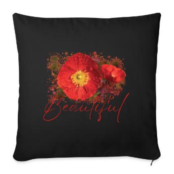Fleurs Beautiful Vénus - Housse de coussin décorative 45 x 45 cm - noir - Devant