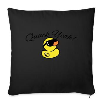 Femmes Quak Yeah Funny Duck - Housse de coussin décorative 45 x 45 cm - noir - Devant
