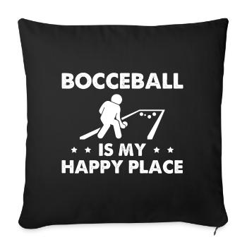 Bocceball Is My Happy Place - Sofakissenbezug 45 x 45 cm - Schwarz - Vorne