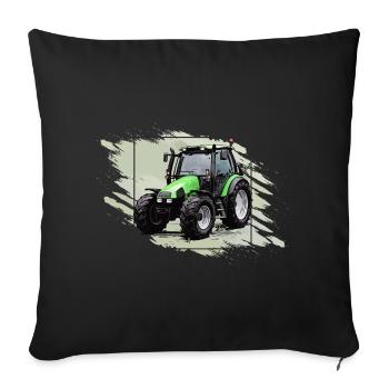 Small Green Tractor - Sofa pillowcase 17,3'' x 17,3'' (45 x 45 cm) - black - Front