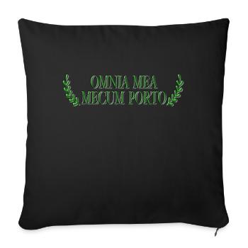Omnia Mea Mecum Porto - Sofakissenbezug 45 x 45 cm - Schwarz - Vorne