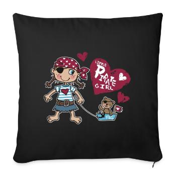 Little Pirate and Captain Bear - Sofa pillowcase 17,3'' x 17,3'' (45 x 45 cm) - black - Front