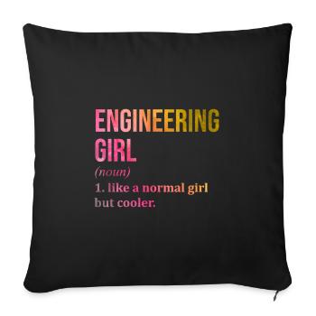 Engineering Engineering Engineering - Sofa pillowcase 17,3'' x 17,3'' (45 x 45 cm) - black - Front