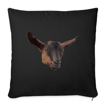 funny goat head billy goat - Sofa pillowcase 17,3'' x 17,3'' (45 x 45 cm) - black - Front