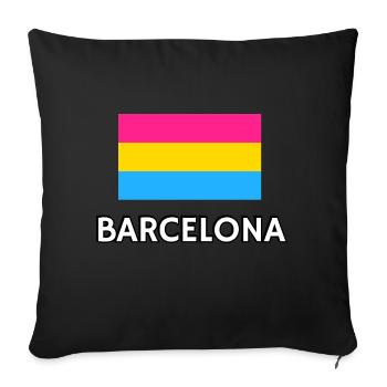 Pan Pride Flagge Barcelona - Sofakissenbezug 45 x 45 cm - Schwarz - Vorne