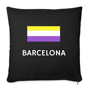 Non binary Pride Flag Barcelona - Sofa pillowcase 17,3'' x 17,3'' (45 x 45 cm) - black - Front