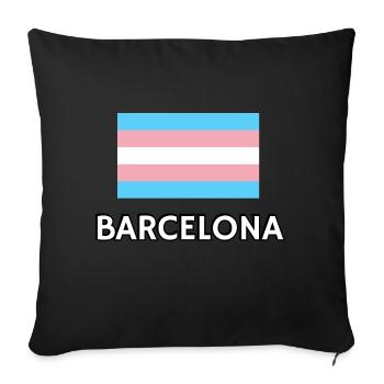 Trans Pride Flag Barcelona - Sofa pillowcase 17,3'' x 17,3'' (45 x 45 cm) - black - Front