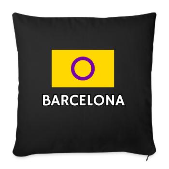 Intersex Pride Flagge Barcelona - Sofakissenbezug 45 x 45 cm - Schwarz - Vorne