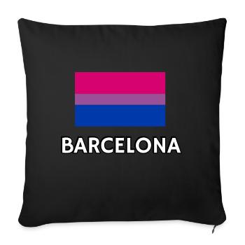 Bi Pride Flagge Barcelona - Sofakissenbezug 45 x 45 cm - Schwarz - Vorne