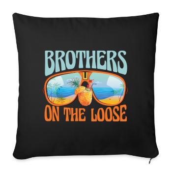Brothers On The Loose Sibling Journey - Sofa pillowcase 17,3'' x 17,3'' (45 x 45 cm) - black - Front