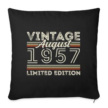 Août 1957 Légende depuis août 1957 Millésime 1957 - Housse de coussin décorative 45 x 45 cm - noir - Devant