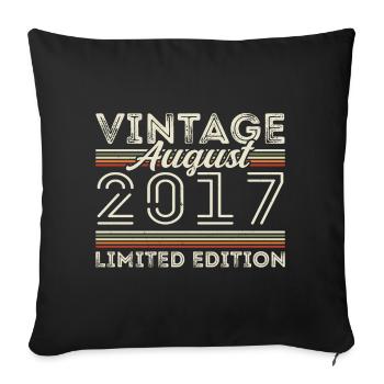Août 2017 Légende depuis Août 2017 Millésime 2017 - Housse de coussin décorative 45 x 45 cm - noir - Devant