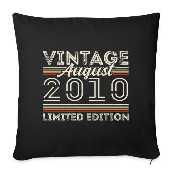 Août 2010 Légende depuis Août 2010 Millésime 2010 - Housse de coussin décorative 45 x 45 cm - noir - Devant