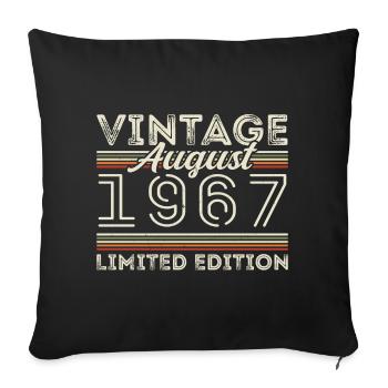 Août 1967 Légende depuis Août 1967 Millésime 1967 - Housse de coussin décorative 45 x 45 cm - noir - Devant