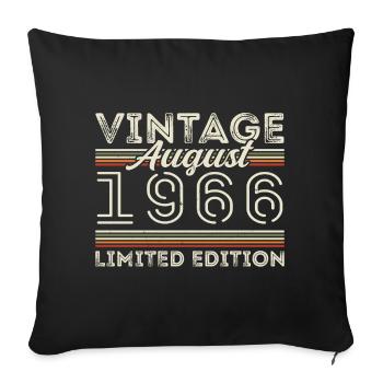 Août 1966 Légende depuis Août 1966 Millésime 1966 - Housse de coussin décorative 45 x 45 cm - noir - Devant