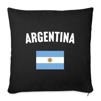 Argentina Flag - Sofa pillowcase 17,3'' x 17,3'' (45 x 45 cm) - black - Front