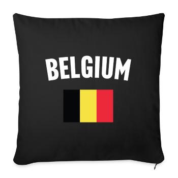 Belgium Flag - Sofa pillowcase 17,3'' x 17,3'' (45 x 45 cm) - black - Front