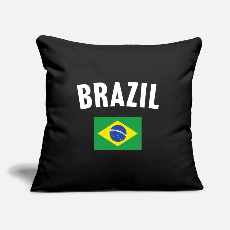 Drapeau du Brésil Housse de coussin décorative 45 x 45 cm