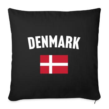 Denmark Flag - Sofa pillowcase 17,3'' x 17,3'' (45 x 45 cm) - black - Front