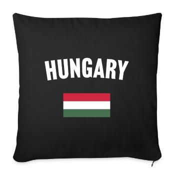 Drapeau de la Hongrie - Housse de coussin décorative 45 x 45 cm - noir - Devant