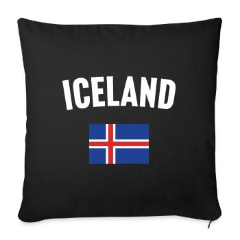 Iceland Flag - Sofa pillowcase 17,3'' x 17,3'' (45 x 45 cm) - black - Front