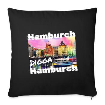 Hambourg Digga cool Hanséatique Ville Hamburch Graffiti - Housse de coussin décorative 45 x 45 cm - noir - Devant