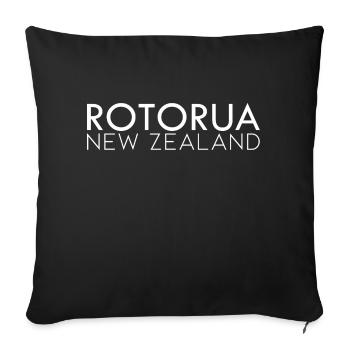 Rotorua - New Zealand - Kiwi Aotearoa Neuseeland - Sofakissenbezug 45 x 45 cm - Schwarz - Vorne