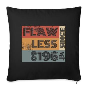 60e anniversaire Sans faille depuis 09/1964 - Housse de coussin décorative 45 x 45 cm - noir - Devant