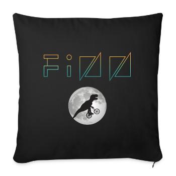 FINN - Beau prénom de garçon avec dinosaure - Housse de coussin décorative 45 x 45 cm - noir - Devant