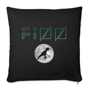 FINN - Beau prénom de garçon avec dinosaure - Housse de coussin décorative 45 x 45 cm - noir - Devant