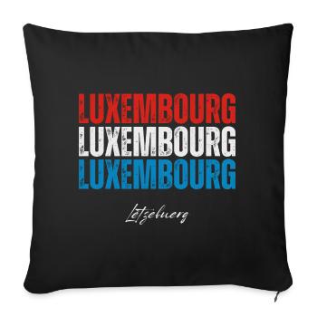 Flag of Luxembourg, Luxembourg pride - Sofa pillowcase 17,3'' x 17,3'' (45 x 45 cm) - black - Front