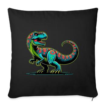 Dinosaure - Housse de coussin décorative 45 x 45 cm - noir - Devant