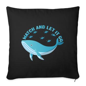 Regarder et laisser aller Whale Lover Whales Aquarist - Housse de coussin décorative 45 x 45 cm - noir - Devant