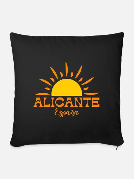 Lebendiger Sunburst Alicante Spanien Design - Sofakissenbezug 45 x 45 cm - Schwarz