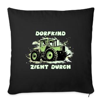 Un enfant du village s’en sort - Housse de coussin décorative 45 x 45 cm - noir - Devant