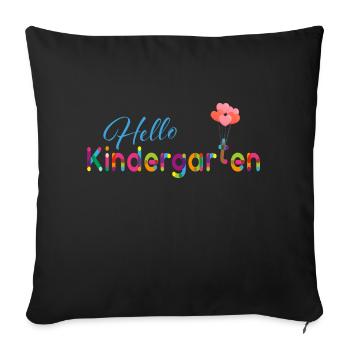 Bonjour la maternelle - Housse de coussin décorative 45 x 45 cm - noir - Devant