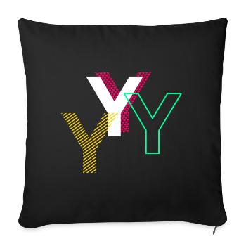 Y Letter - Sofa pillowcase 17,3'' x 17,3'' (45 x 45 cm) - black - Front