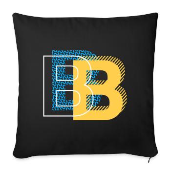 Initial letter B b - Sofa pillowcase 17,3'' x 17,3'' (45 x 45 cm) - black - Front