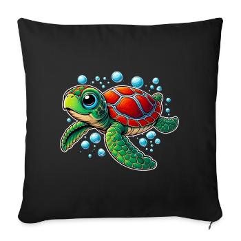 Turtle - Sofa pillowcase 17,3'' x 17,3'' (45 x 45 cm) - black - Front