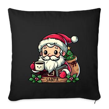 Santa - Sofakissenbezug 45 x 45 cm - Schwarz - Vorne