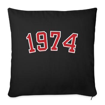 Year of birth sport 1974 - Sofa pillowcase 17,3'' x 17,3'' (45 x 45 cm) - black - Front
